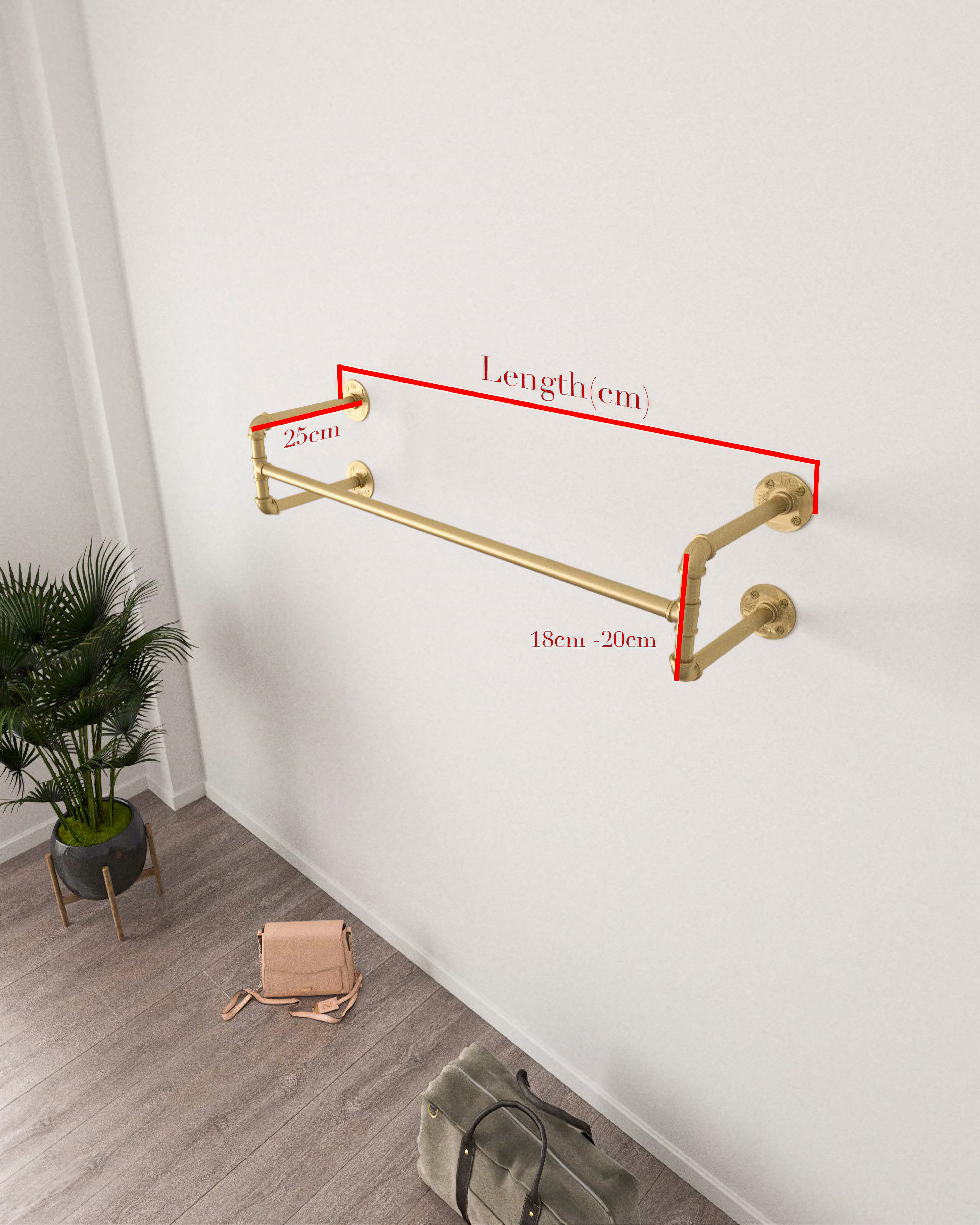 Laji Golden Clothing Rack| Sleek and Practical Pipe Garment Rack