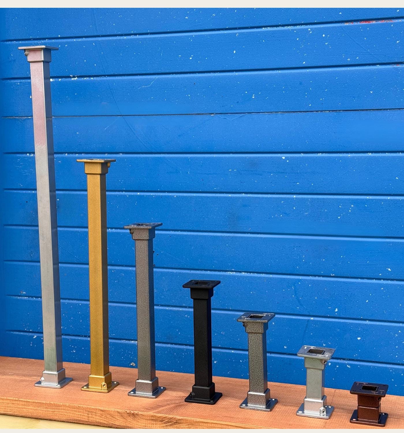 Single Square Tube Metal Table Leg with Flange