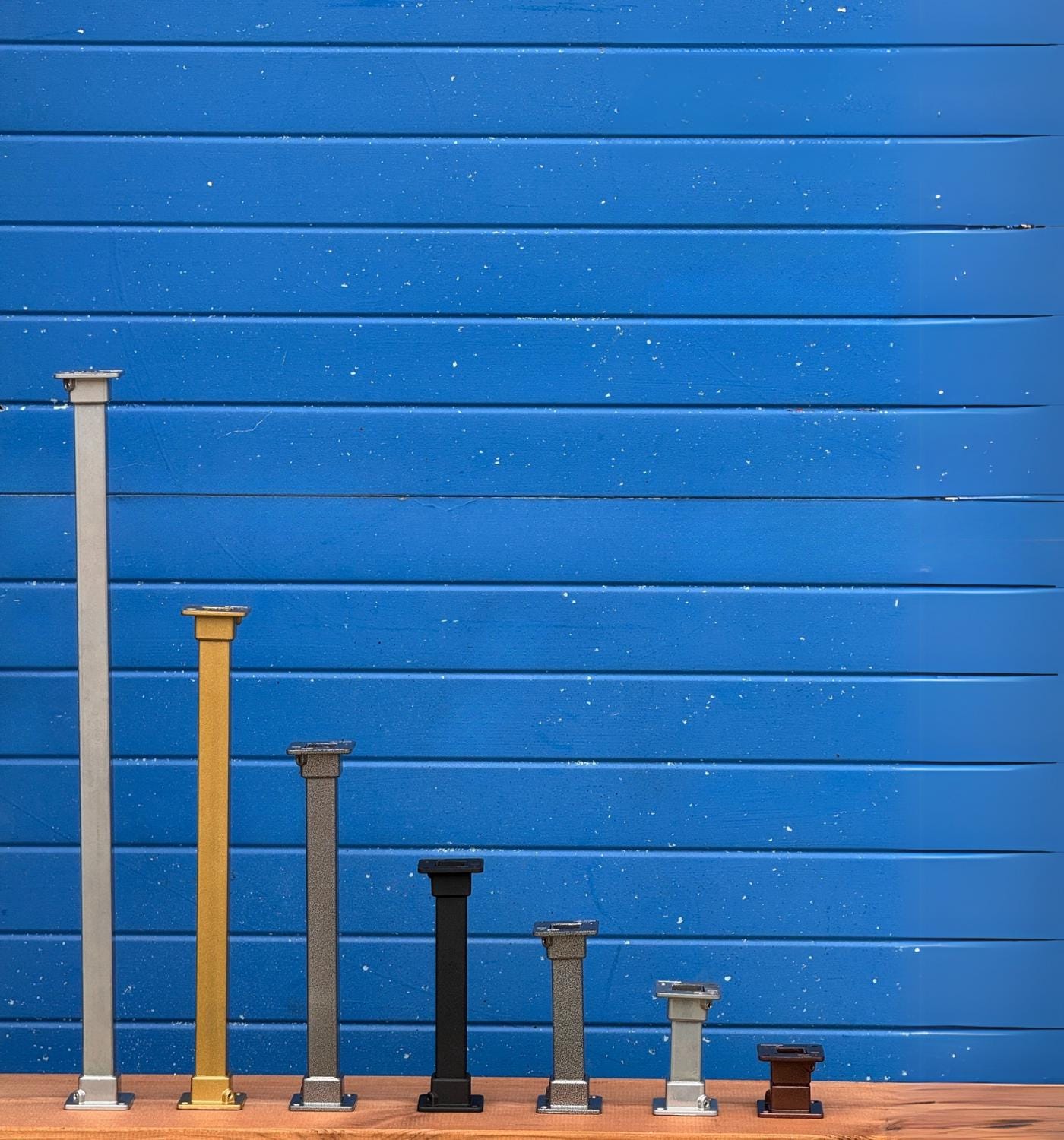Single Square Tube Metal Table Leg with Flange