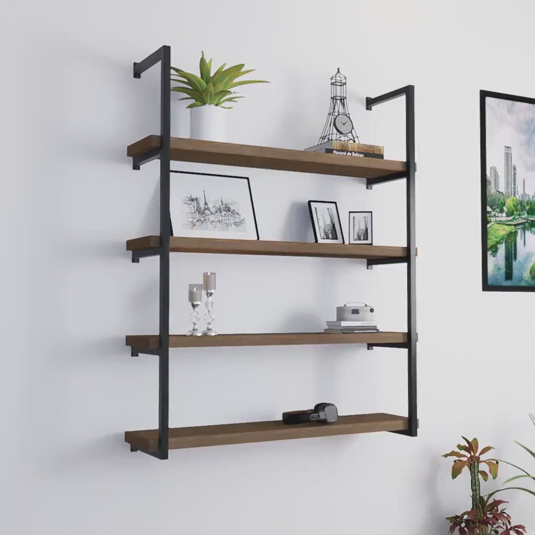 Charger la vidéo : Industrial Multi-Tier Shelf Brackets – Heavy Duty