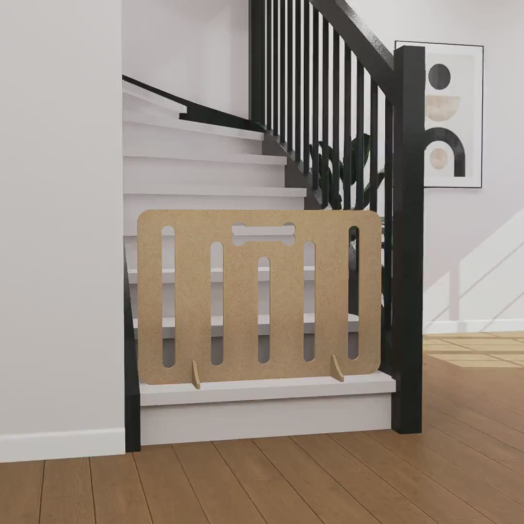 Load video: Dog Stopper &amp; Sausage Stopper - Personalised Stair Gate/Door Stopper in Custom Sizes for Home Safety