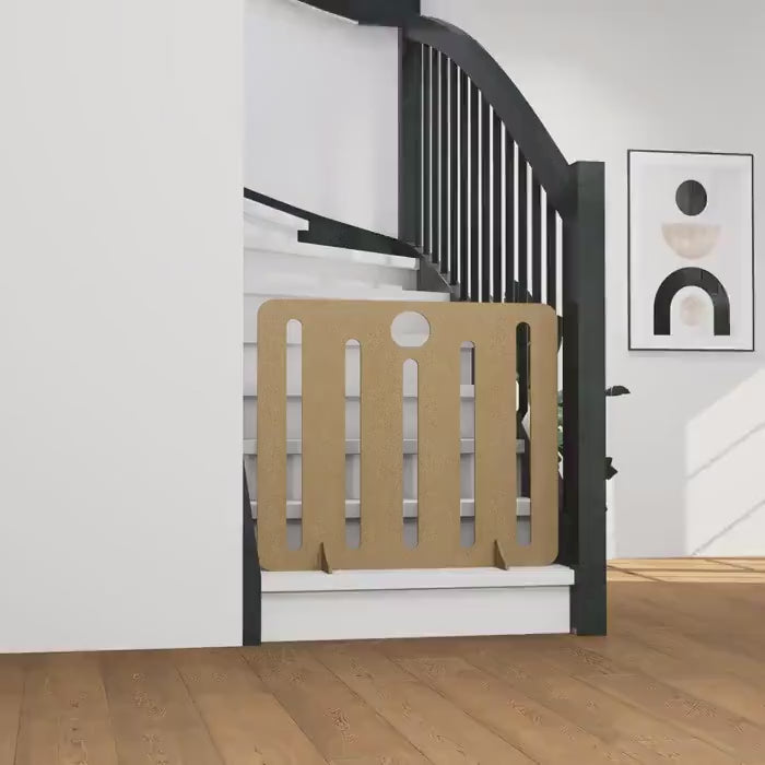 Load video: Customised Dog Stopper – Personalised Stair Gate