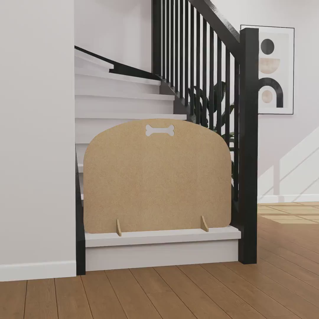 Charger la vidéo : Dog Stopper &amp; Sausage Stopper - Personalised Stair Gate/Door Stopper in Custom Sizes for Home Safety