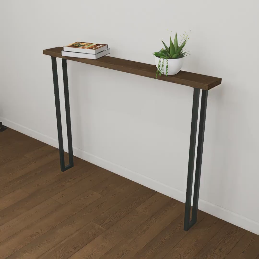 Charger la vidéo : Set of 2 Industrial Steel Box Frame Table Legs