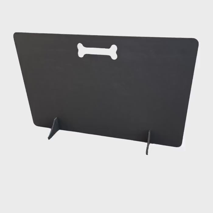Load video: Black Dog Barrier Gate – Portable Wooden Stair Stopper