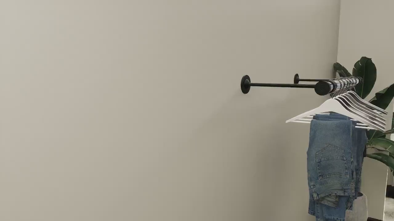 Load video: Customizable Lucite Wall Mounted Clothes Rack
