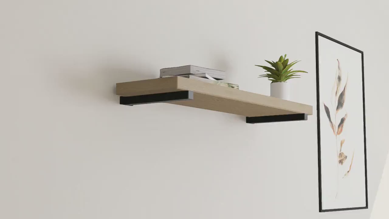 Load video: Square Steel Piping Shelf Brackets: Heavy-Duty Industrial Wall Mount