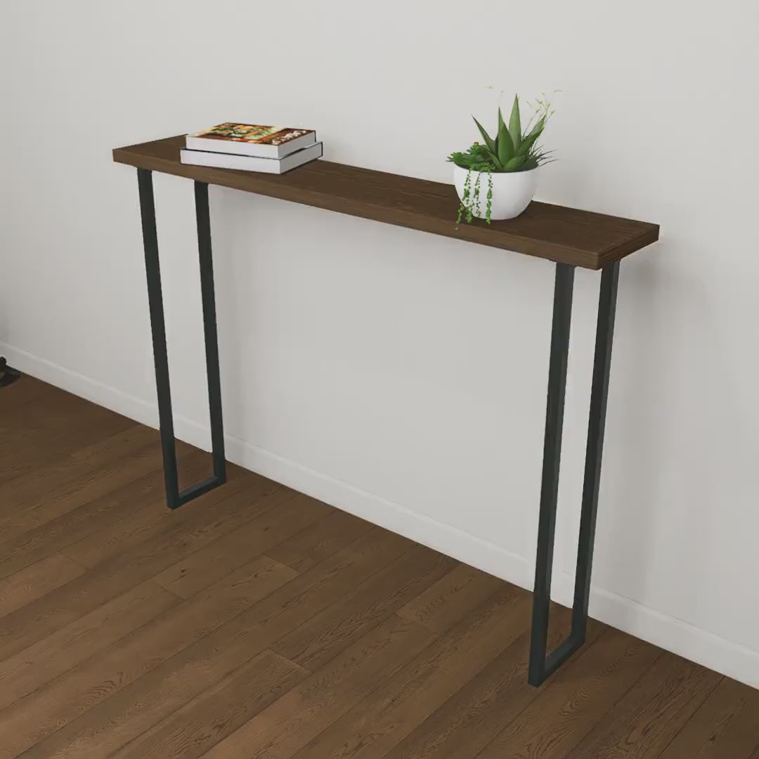 Charger la vidéo : Minimalist Steel Console Table Legs: Modern Industrial DIY Base - UK Made