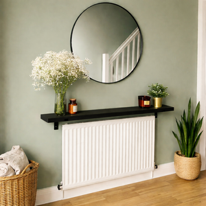 Solid Wood Radiator Shelf with Brackets