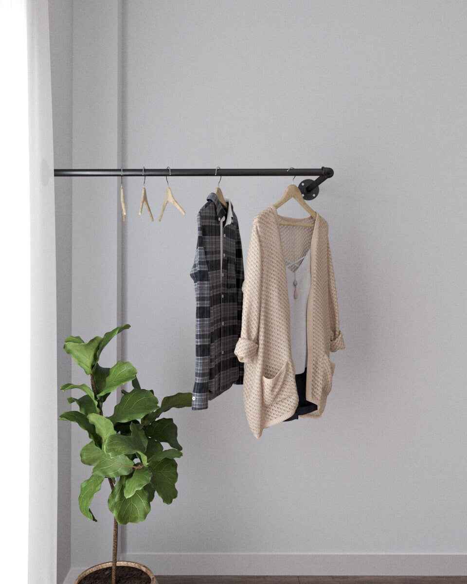 Nejso Corner Clothes Rail Industrial Pipe
