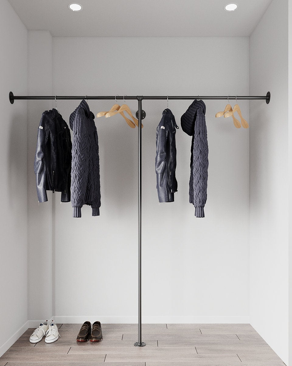 Industrial Clothes Rail Wall to Wall Rack