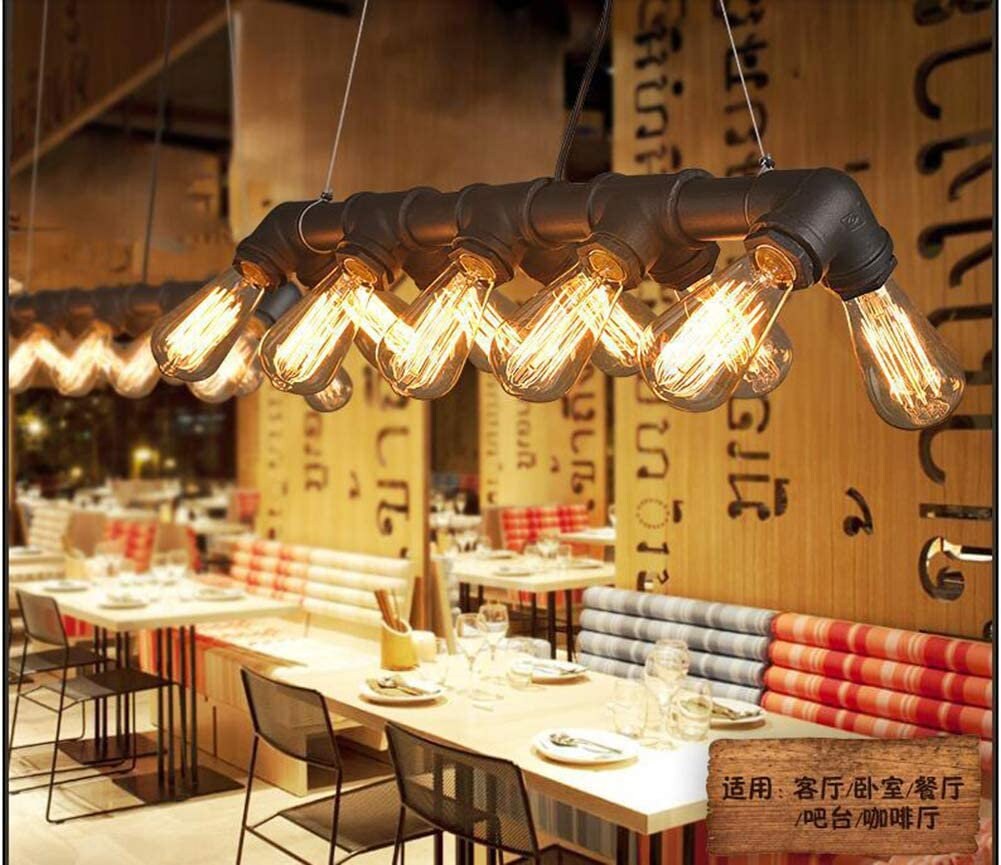 Black Water Pipe Chandelier Pendant Light