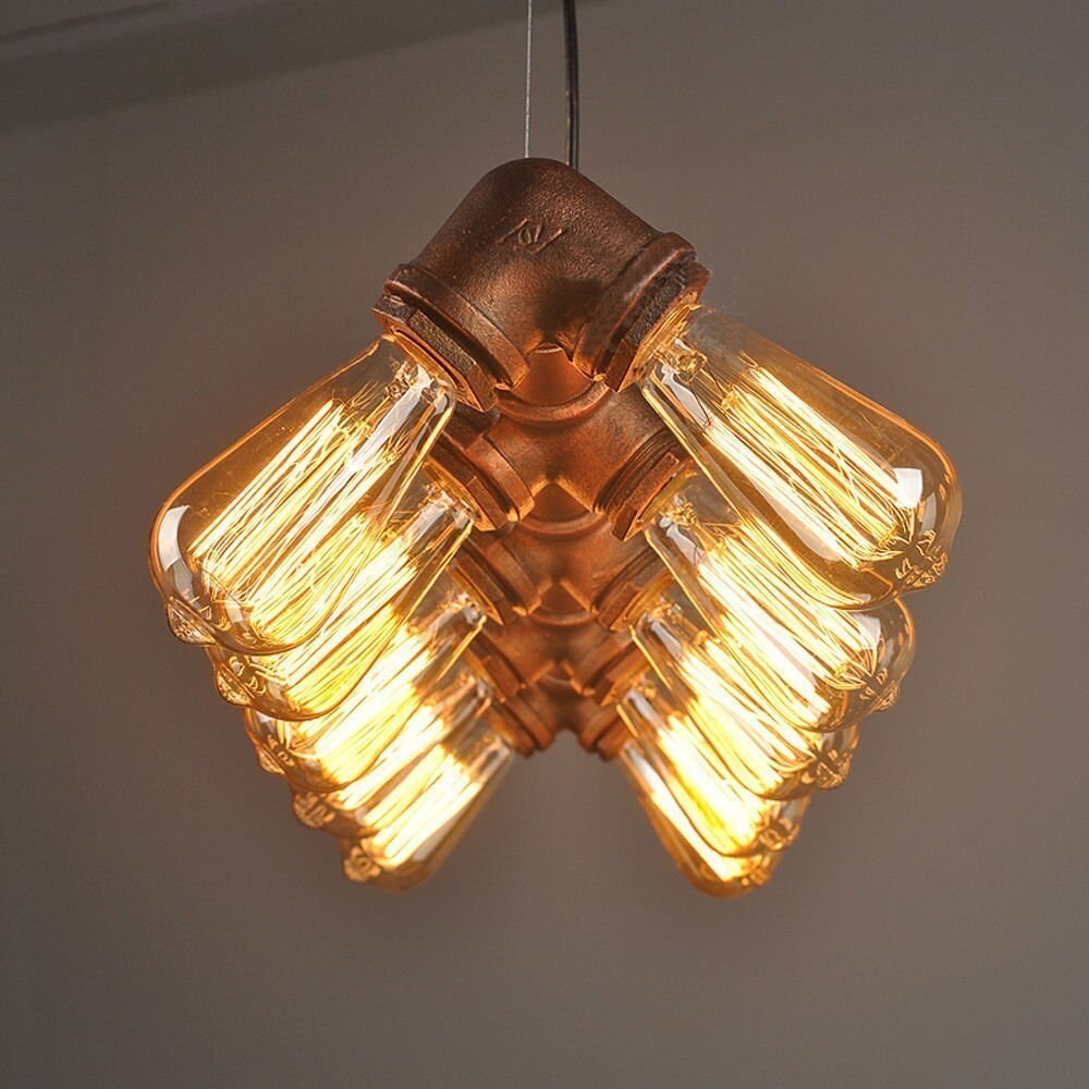 Black Water Pipe Chandelier Pendant Light
