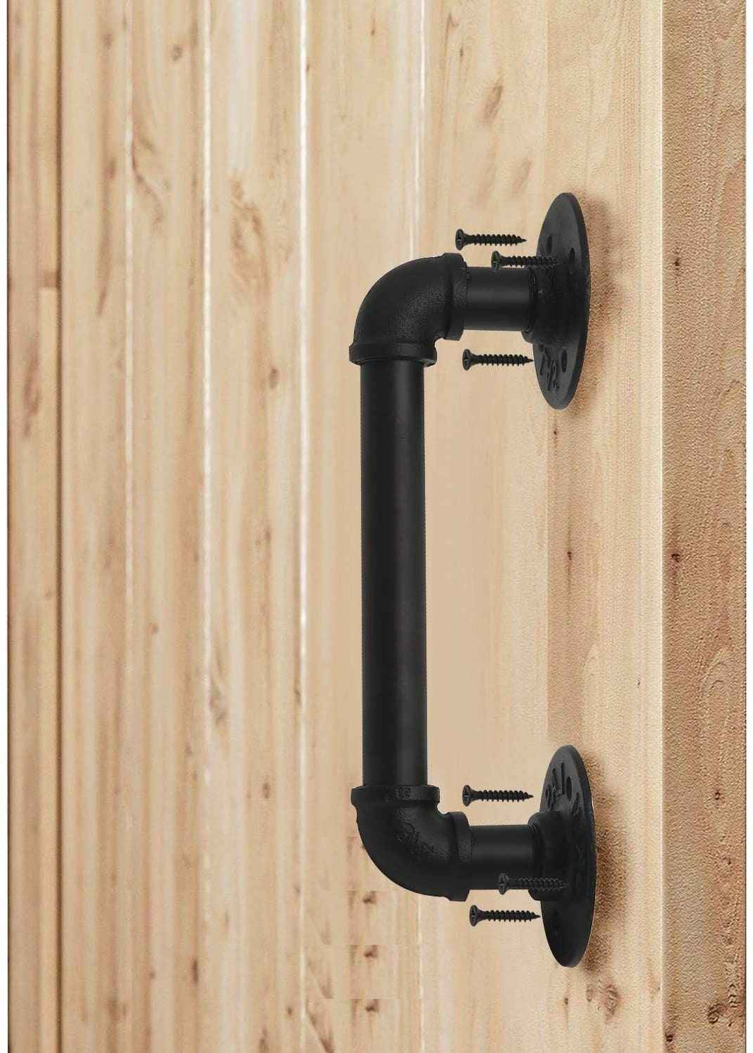 Pair Industrial Pipe Door Pull Handle / Grab Bar