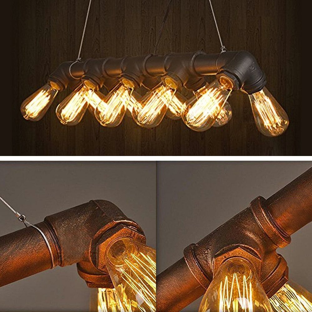 Ajmen Black Water Pipe Chandelier Pendant Light