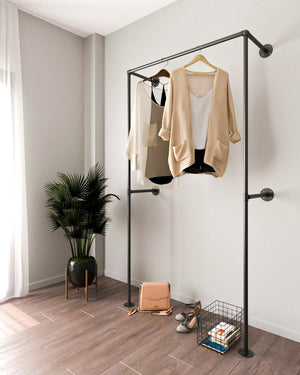 Porte-vêtements industriel Myst avec tringle ouverte pour garde-robe