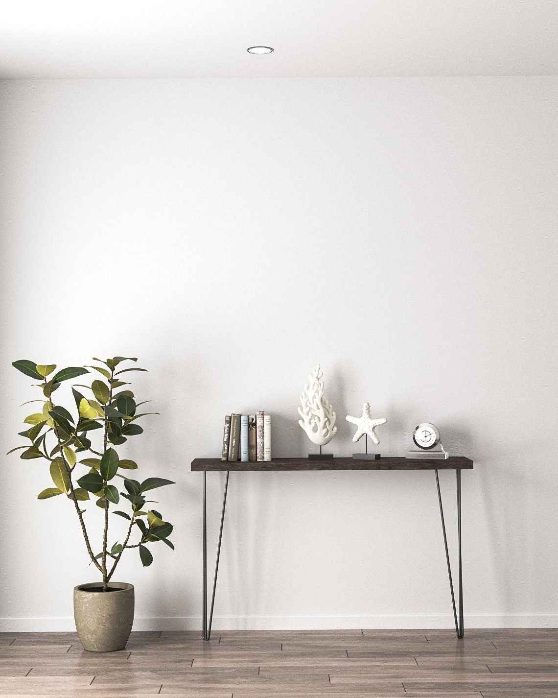Serenity Rustic Console Table With Hairpin Legs
