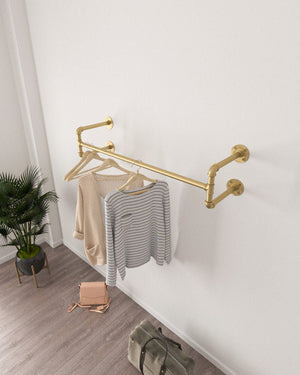 Laji Golden Clothing Rack| Sleek and Practical Pipe Garment Rack