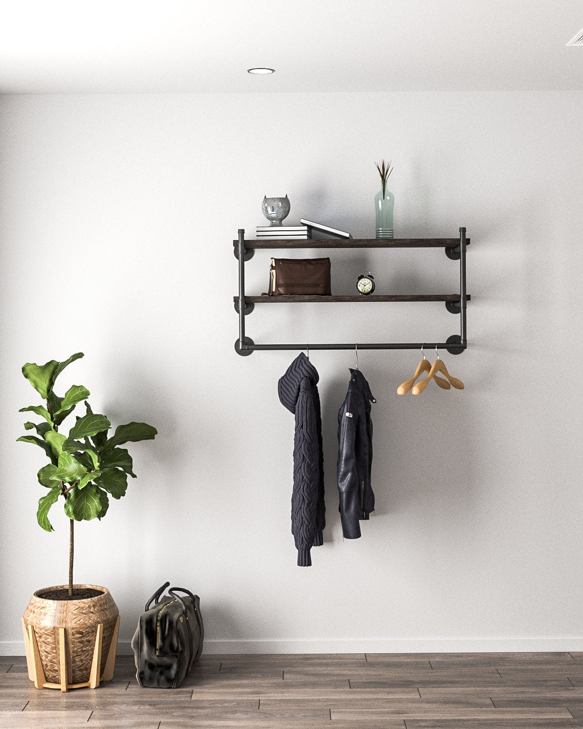 Fua vægmonteret tøjstang Organiser din garderobe effektivt