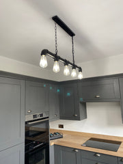 Industrial Steampunk Ceiling Pendant Lamp 5 Lights Metal Water Pipe chandelier