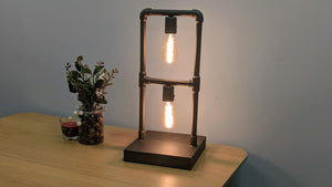 Industrial Flair Side Table Lamp - Stylish Table Light for Your Home