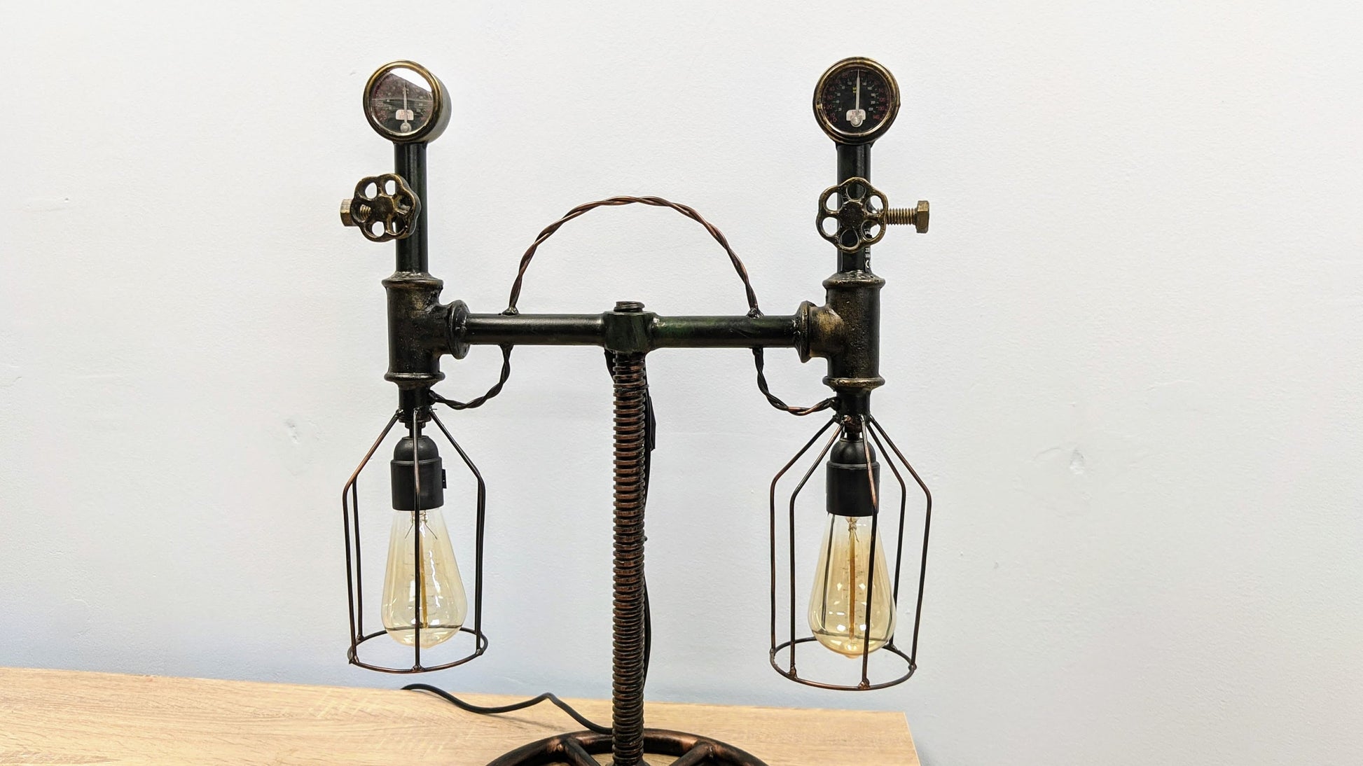 Unique Side Table Lamp - Industrial Light Meets Contemporary Design