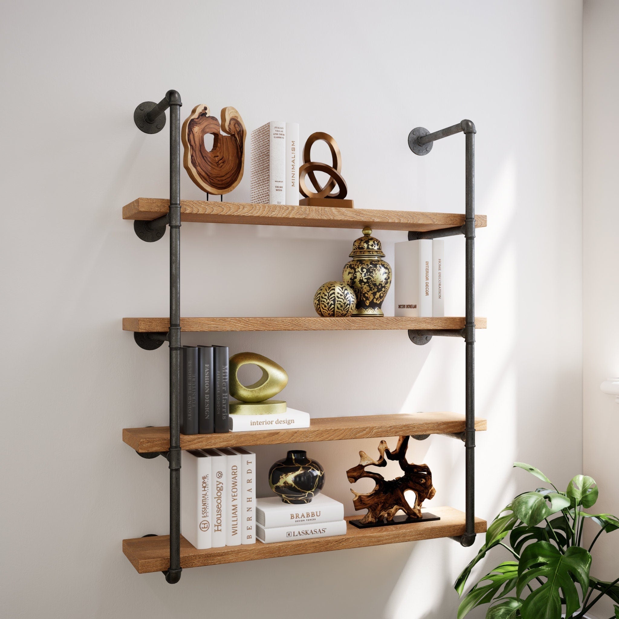 Prism pipe Floating Open Kitchen Shelves