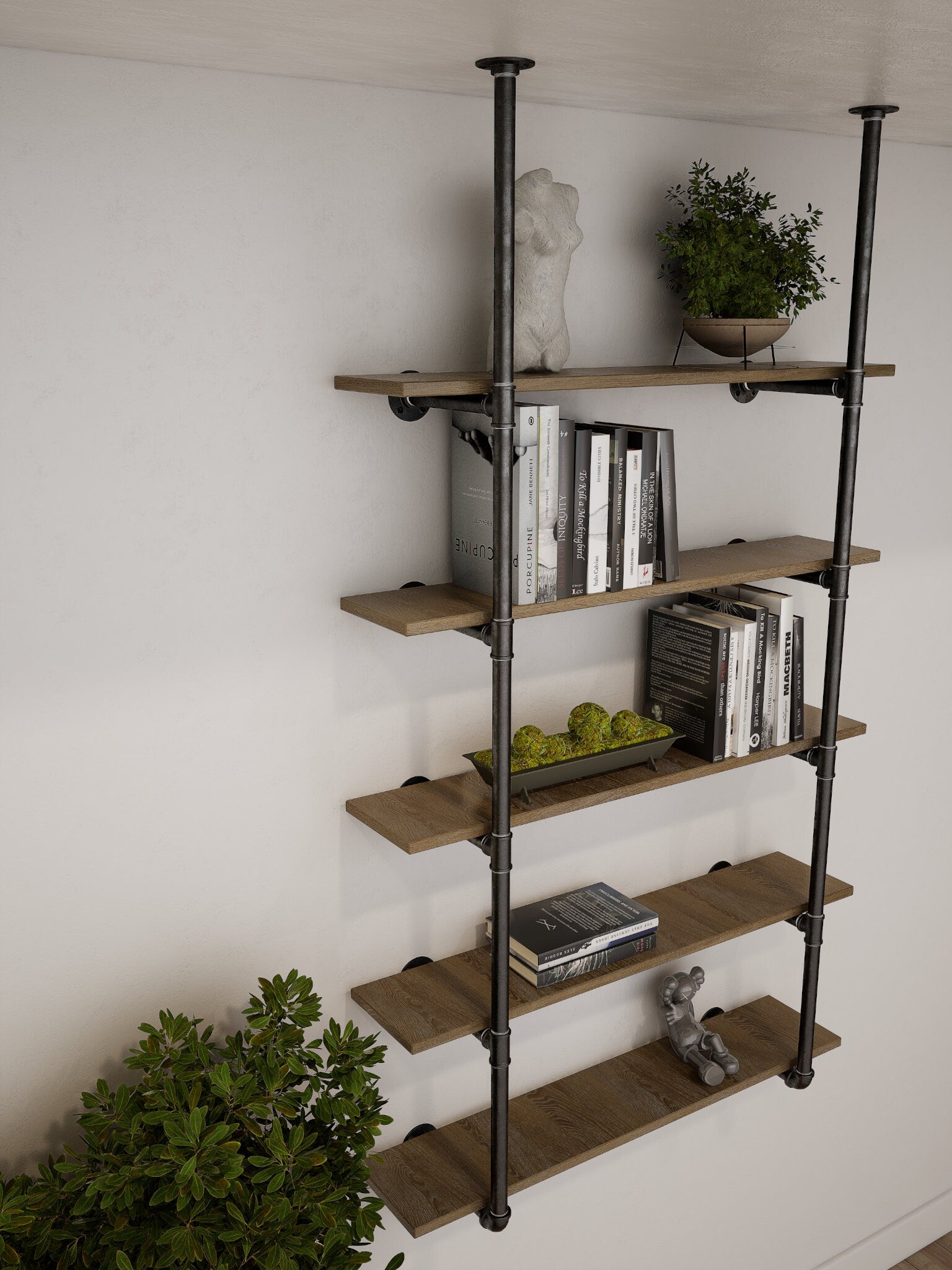 Industrial Floating Shelves Frame Tiered Shelving Unit
