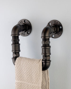 Aura Industrial Pipe Towel Holder Rack